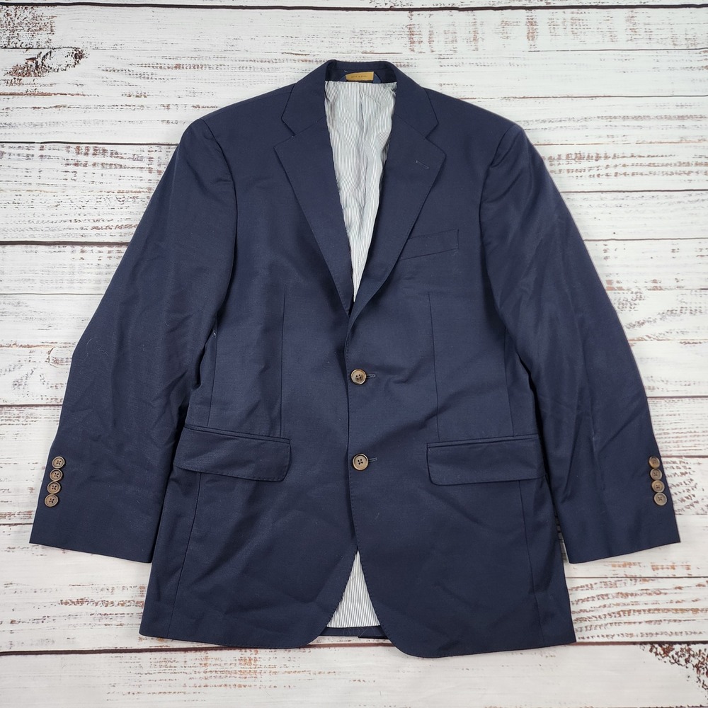 Brooks Brothers Explorer Madison Fit Blazer Mens 36S Navy Wool Stretch